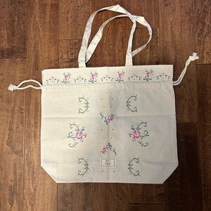 Sezane x Sea New York Floral Tote Drawstring Bag - Cream